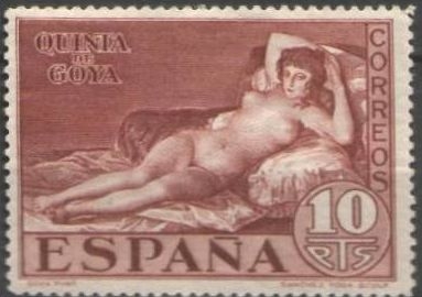 ESPAÑA 1930 515 Sello ** Quinta de Goya en la Expo de Sevilla Maja Desnuda 10p Timbre Espagne Spain Spagna Espana Espanha Spanje Spanien Spanie Stamps Briefmarke Francobolli Timbre Postal Postzegel Selo Postal 
